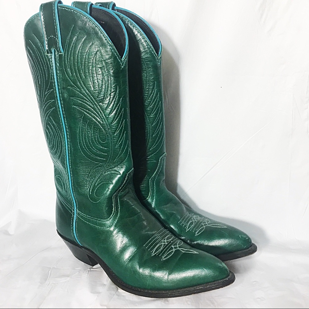 Green Cowboy boots by Code West size 6M